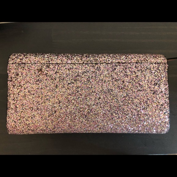 Kate Spade Rose Gold Sunset Lane Glitter Clutch Wallet - Picture 3 of 16